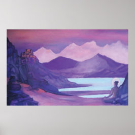 Póster Monasterio y yogui de las montañas tibetanas