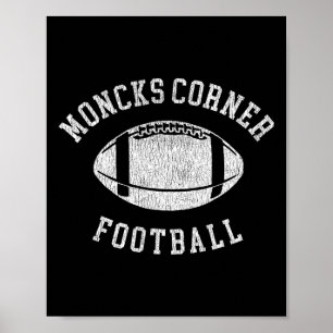 Póster Moncks Corner Fútbol Angustiado Vintage 80's Retro