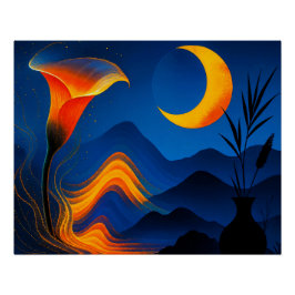 Póster Mondblüte der Wandlung - Stille Kunst