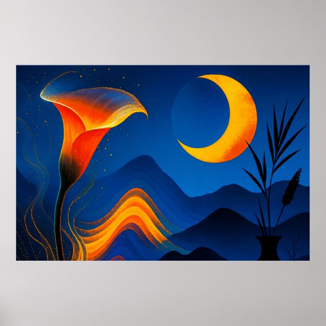 Póster Mondblüte der Wandlung - Stille Kunst (Frente)