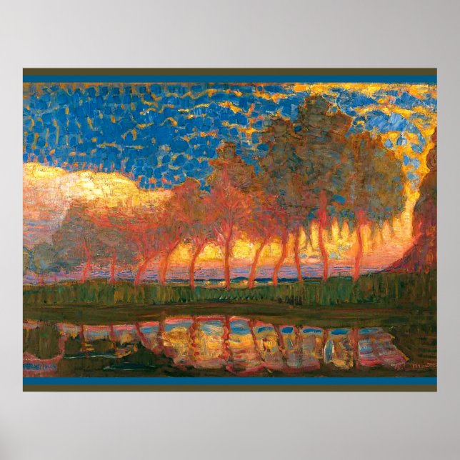 Póster Mondrian - Fila de los Once Poplares (Frente)