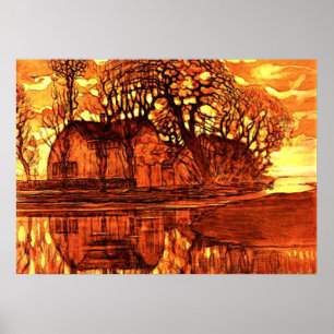 Póster Mondrian - Granja en Duivendrecht