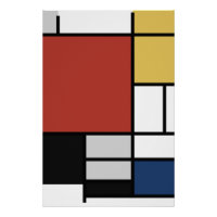 Mondrian Pintura de Plano Rojo Amarillo Azul Gris