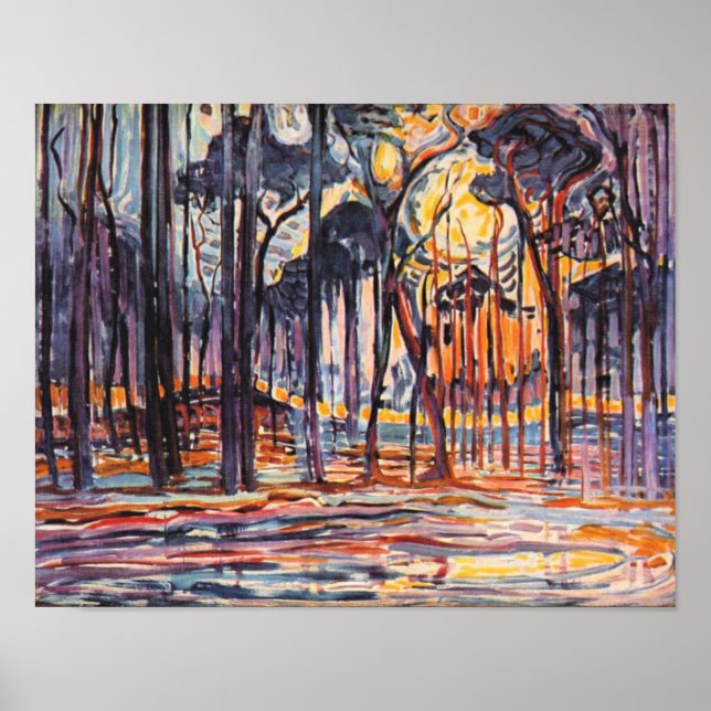 Póster Mondrian - Woods Cerca De Oele, (Frente)