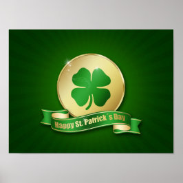 Póster Moneda de San Patricio Shamrock