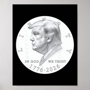 Póster Moneda de Trump un dólar