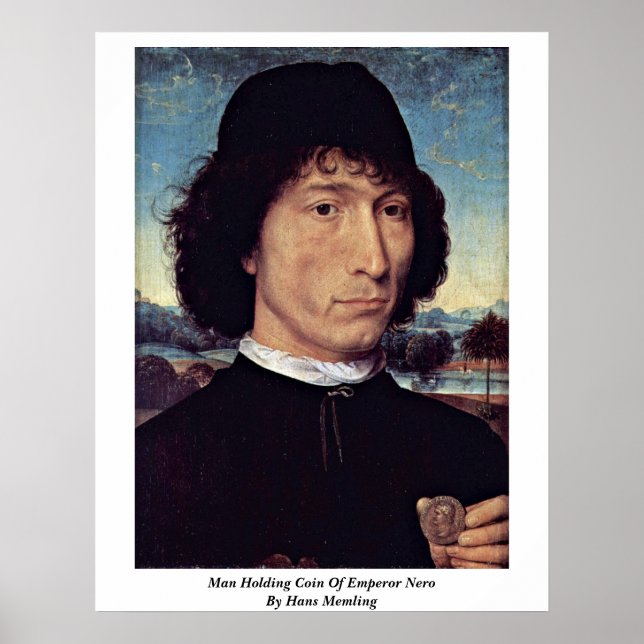 Póster Moneda Del Emperador Nero De Hans Memling (Frente)