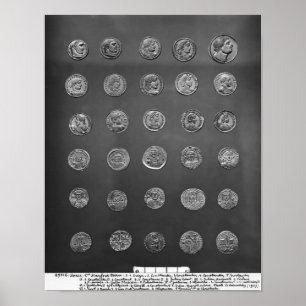 Póster Monedas bizantinas y romanas, 04-10mo siglo