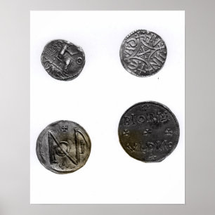Póster Monedas de Cunobelinus o Cymbeline, rey de Mercia