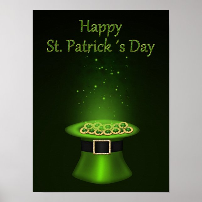Póster Monedas de Gorra del Día de San Patricio - Impresi (Frente)