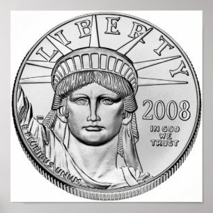 Póster Monedas de prueba inversas del águila platino del