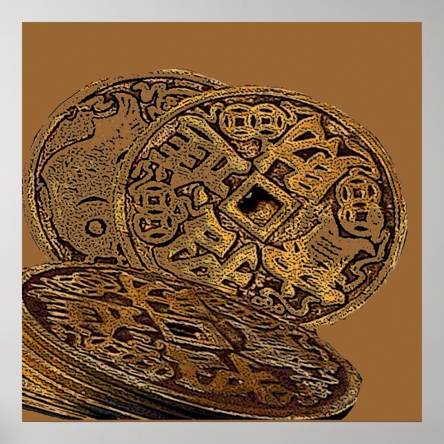 PÓSTER MONEDAS DE RIQUEZA DE FENG SHUI (Frente)