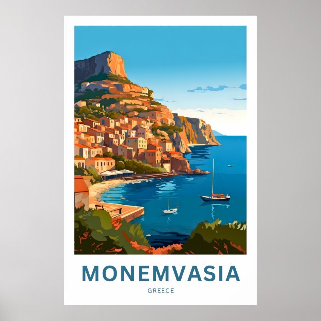 Póster Monemvasia Grecia Viaje Imprimir (Frente)