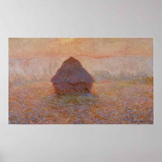 Póster Monet - Almiares Sol en la Niebla (Frente)