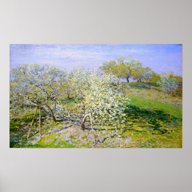 Póster Monet - Árboles De Apple En Bloom 1873 (Frente)