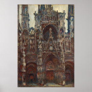 Póster Monet - Armonía De La Noche De La Catedral De Roue