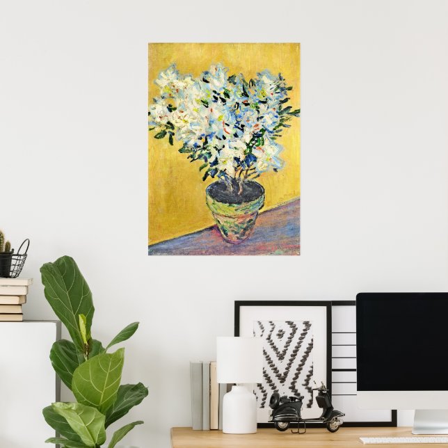 Póster Monet - Azaleas Blancas en una Maceta,  (Oficina en casa)