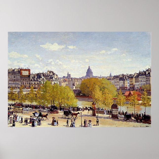 Póster Monet - Barrio del Louvre, París, (Frente)