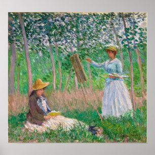Póster Monet - Blanche At Easel, Suzanne Reading