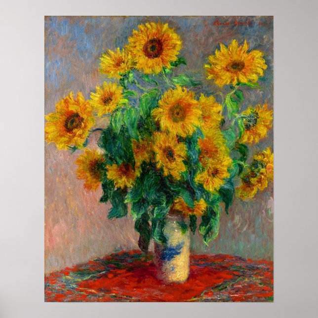 Póster Monet Bouquet de los girasoles (Frente)