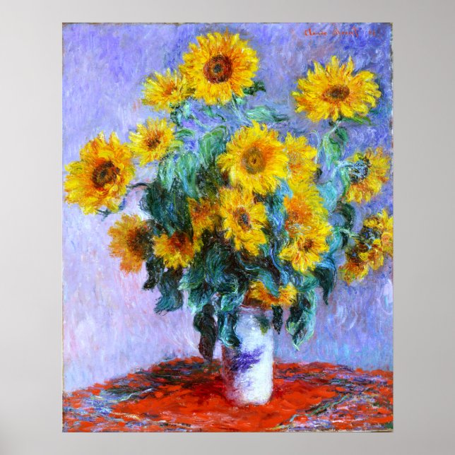 Póster Monet Bouquet de los girasoles Bella Artes (Frente)