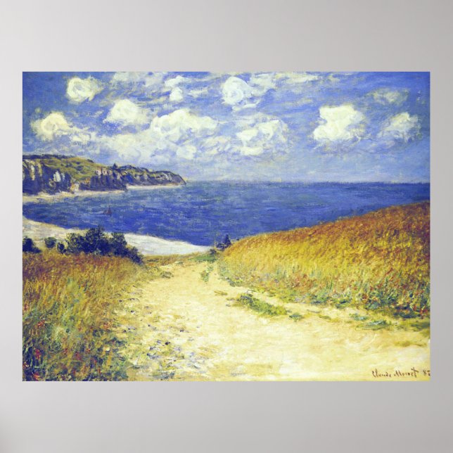 Póster Monet - Calle cerca de Pourville, famoso cuadro (Frente)