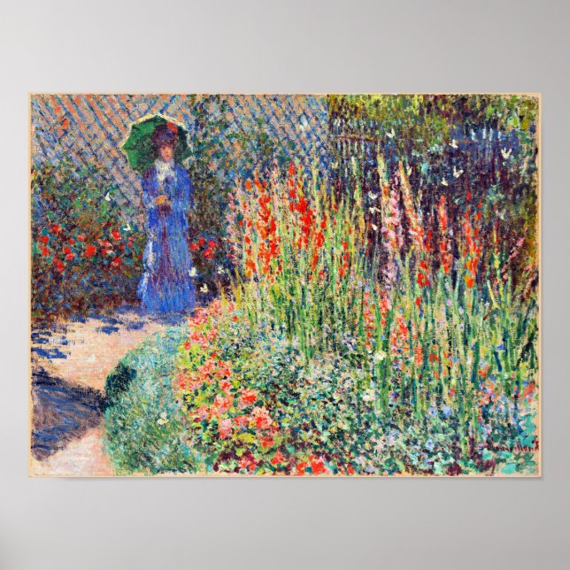 Póster Monet - Cama de flores redondeadas (Frente)
