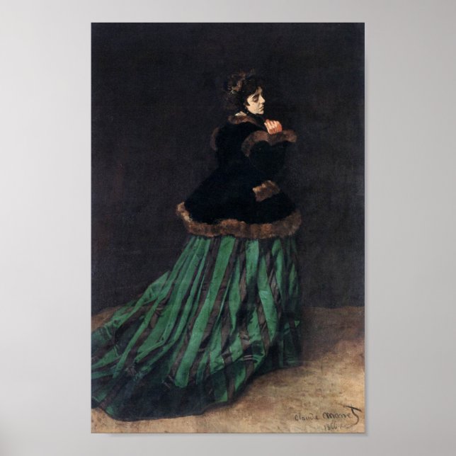 Póster Monet Camille con vestido verde (Frente)