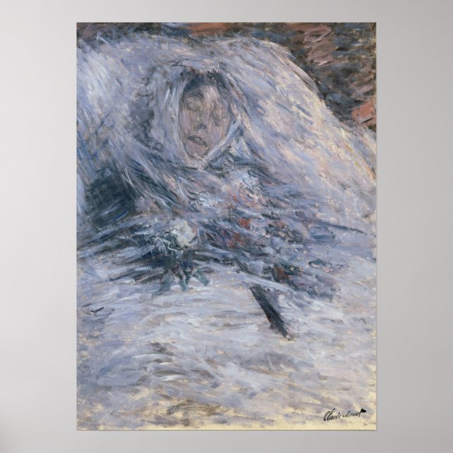Póster Monet - Camille en su lecho de muerte 1879 (Frente)