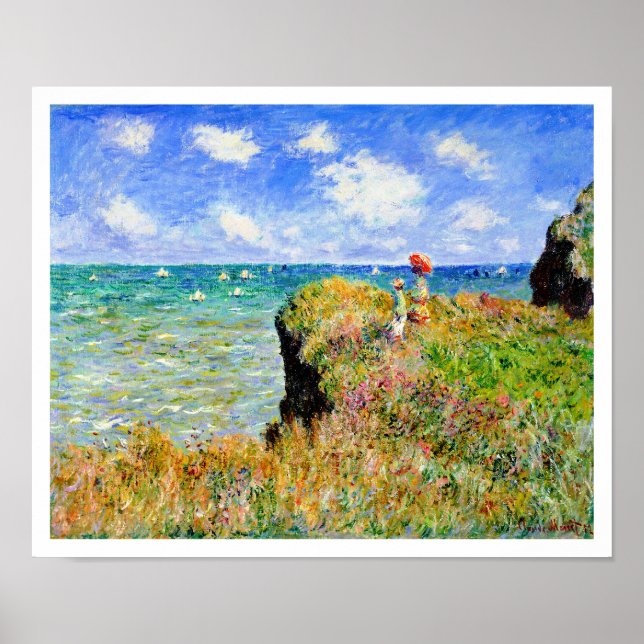 Póster Monet - Caminata Superior En Pourville Seaside Res (Frente)