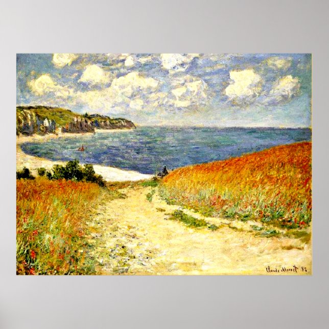 Póster Monet - Camino a través del maíz en Pourville (Frente)