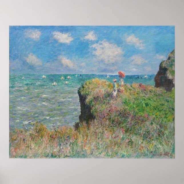 Póster Monet - Camino De Acantilado En Pourville (Frente)
