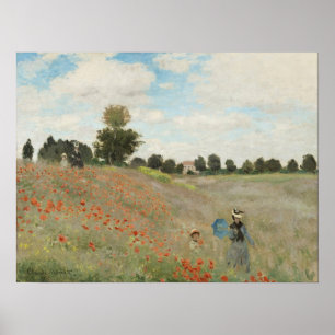 Póster Monet - Campo de amapola