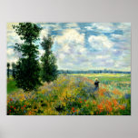 Póster Monet - Campo de amapola, Argenteuil<br><div class="desc">Poppy Field,  Argenteuil - Fina de arte del artista impresionista francés Claude Monet</div>