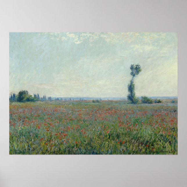 Póster Monet - Campo de amapolas (Frente)