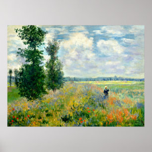 Póster Monet - Campo de amapolas Argenteuil 1875