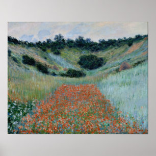 Póster Monet - Campo de amapolas en un hueco cerca de Giv