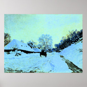 Póster Monet - Carro en la nieve