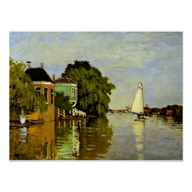 Póster Monet - Casas en el Achterzaan (Anverso)
