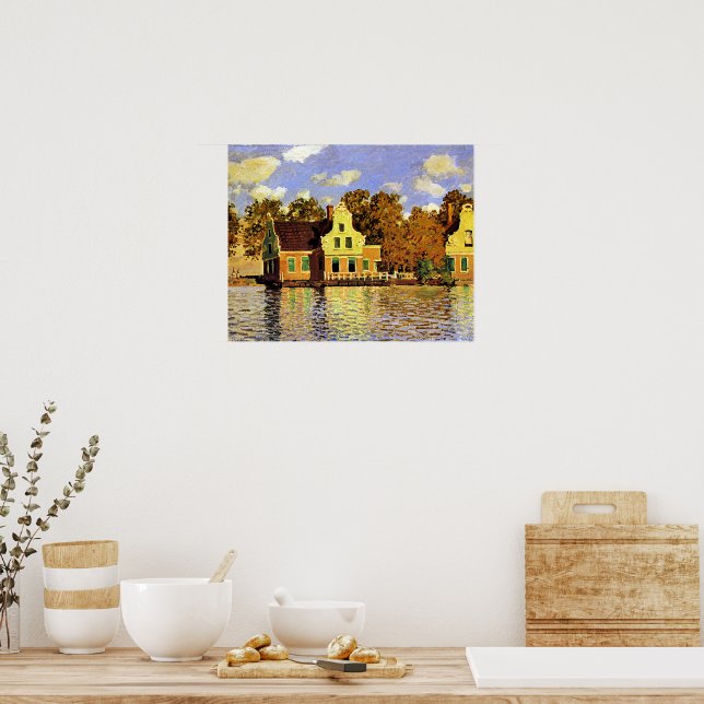 Póster Monet - Casas en el río Zaan en Zaandam, (Cocina)