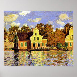 Póster Monet - Casas en el río Zaan en Zaandam,