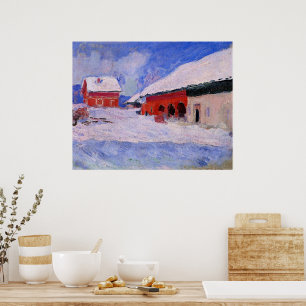 Póster Monet - Casas rojas en Bjornegaard