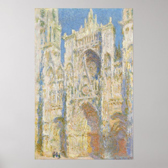 Póster Monet - Catedral de Rouen Fachada Occidental Luz d (Frente)