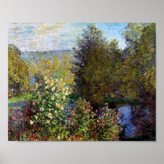 Póster Monet Claude Corner del Jardín de Montgeron