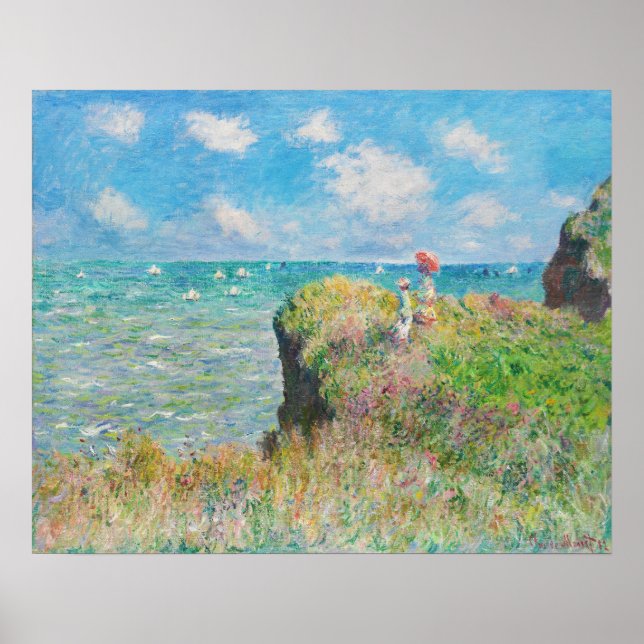 Póster Monet Cliff Walk en Pourville (Frente)