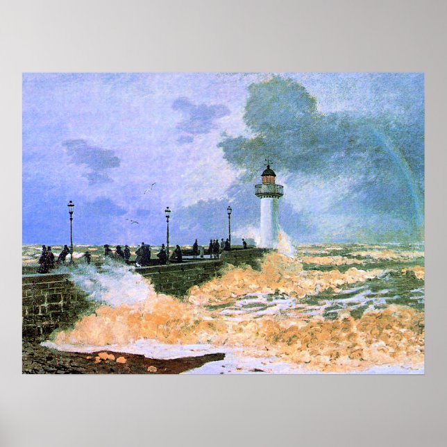 Póster Monet - El muelle de Le Havre, (Frente)