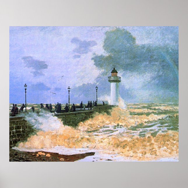 Póster Monet - El muelle de Le Havre, (Frente)