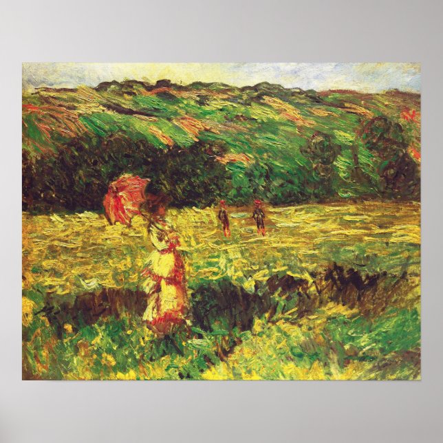 Póster Monet - El Paseo Cerca De Limetz 1887 (Frente)