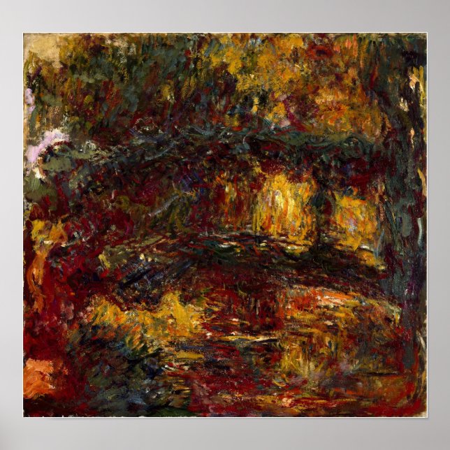 Póster Monet - El puente japonés de fútbol, Giverny (Frente)