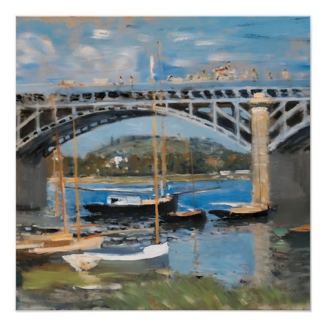 Póster Monet - El puente sobre el Sena (Anverso)